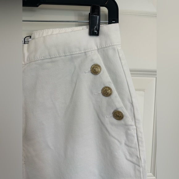 NWT Zara Gold Button White Jeans - Picture 5 of 9